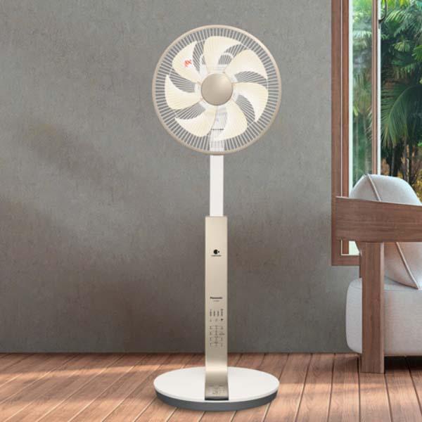 Quạt cây cao cấp Panasonic F-CV339 Model 2022, động cơ DC, Nano-e và xoay 3D