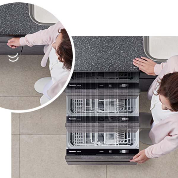Máy rửa bát âm tủ Panasonic NP-45KD9A tự động mở cửa