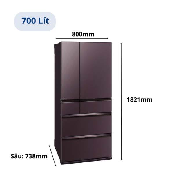 Tủ lạnh Mitsubishi MR-WXD70K dung tích 700L, Cảm biến AI